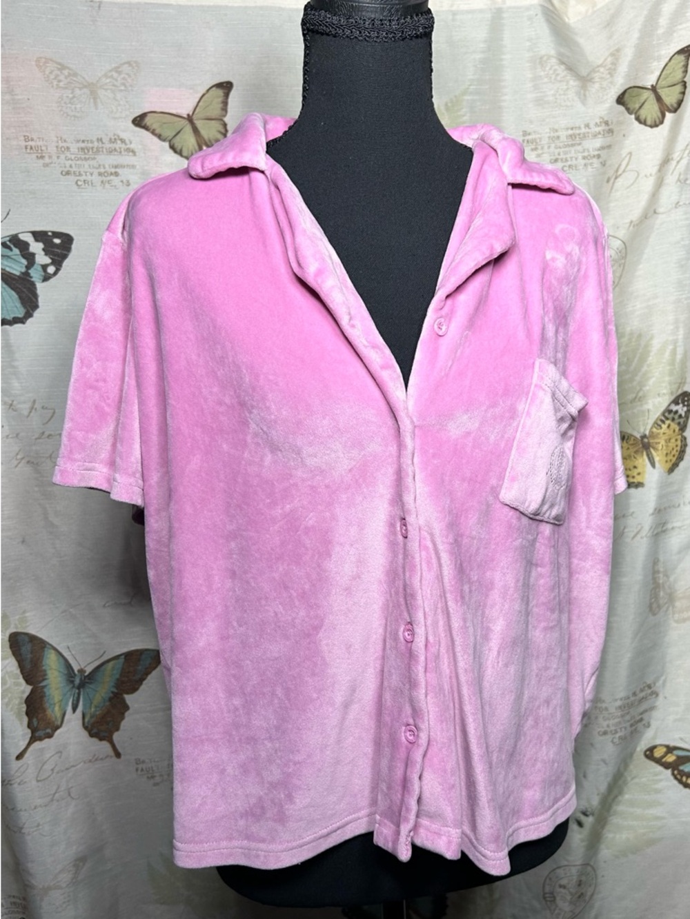 Juicy Couture pink‎ velour rhinestone sleepwear top